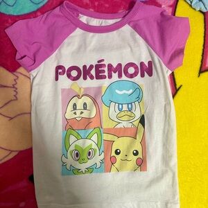 Pokemon Pink and White Short Sleeve Tee
